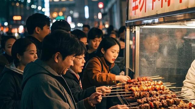 韩国游客上海排长队尝羊肉串，美食成文化交融缩影-图2